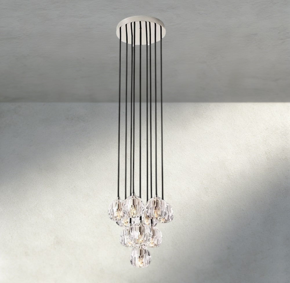 Beula De Cristal Clear/ Smoke Glass Round Cluster Chandelier 14", 19", 24", 30", 40" - fovolighting