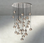 Beula De Cristal Clear/ Smoke Glass Round Cluster Chandelier 14", 19", 24", 30", 40" - fovolighting
