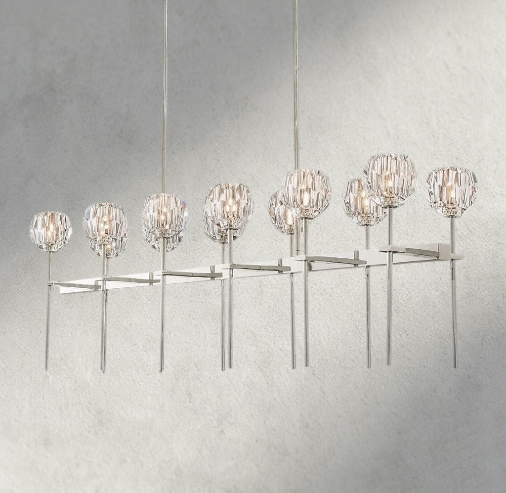 Beula De Cristal Double Linear Chandelier 60" - fovolighting