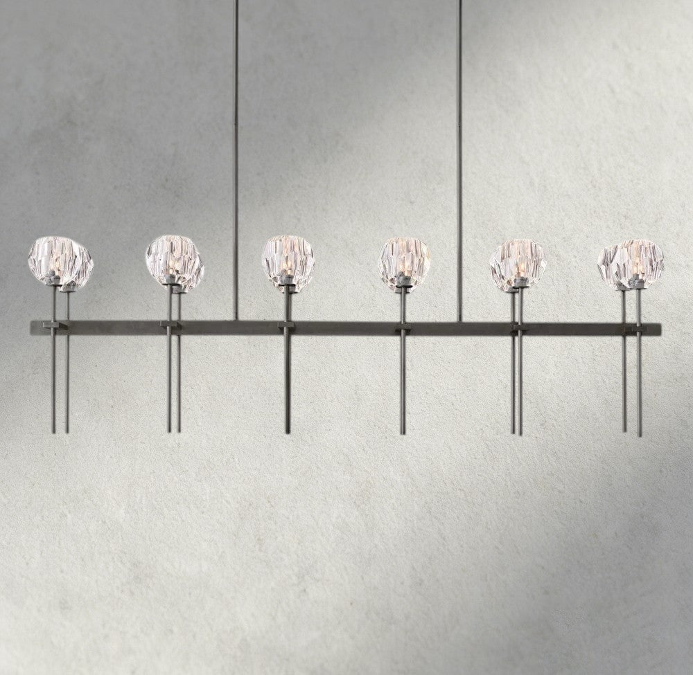 Beula De Cristal Double Linear Chandelier 60" - fovolighting