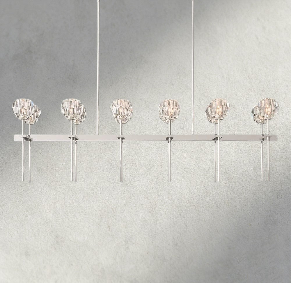 Beula De Cristal Double Linear Chandelier 60" - fovolighting
