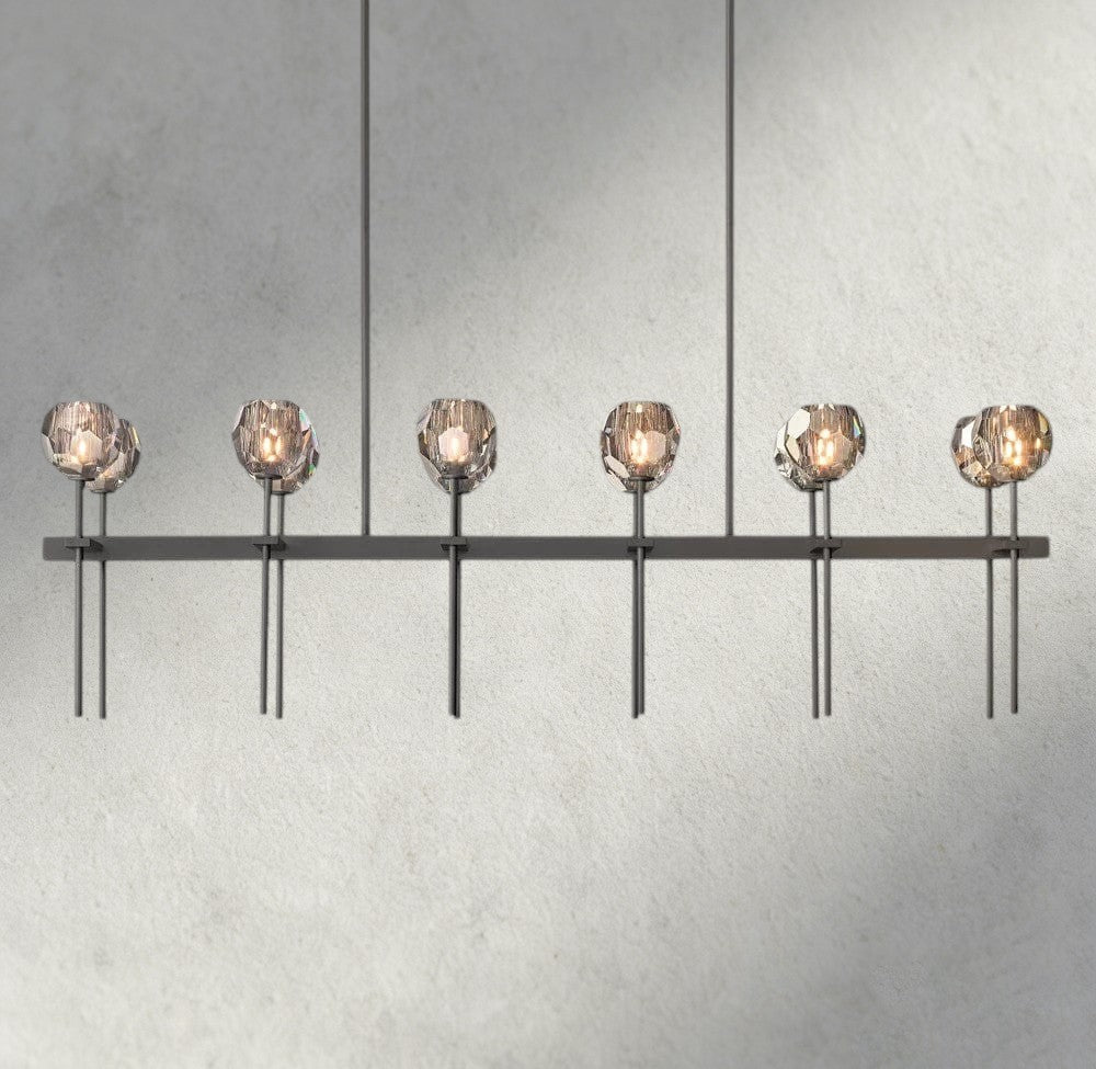 Beula De Cristal Double Linear Chandelier 60" - fovolighting