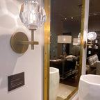 Beula De Crystal Ball Clear/Smoke Wall Sconce H9"/28" - fovolighting