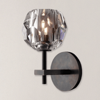 Beula De Crystal Ball Clear/Smoke Wall Sconce H9"/28" - fovolighting