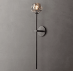 Beula De Crystal Ball Clear/Smoke Wall Sconce H9"/28" - fovolighting