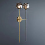Beula De Crystal Ball Clear/Smoke Wall Sconce H9"/28" - fovolighting