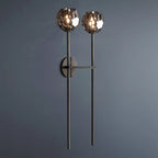 Beula De Crystal Ball Clear/Smoke Wall Sconce H9"/28" - fovolighting