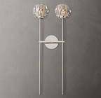 Beula De Crystal Ball Clear/Smoke Wall Sconce H9"/28" - fovolighting