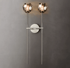 Beula De Crystal Ball Clear/Smoke Wall Sconce H9"/28" - fovolighting