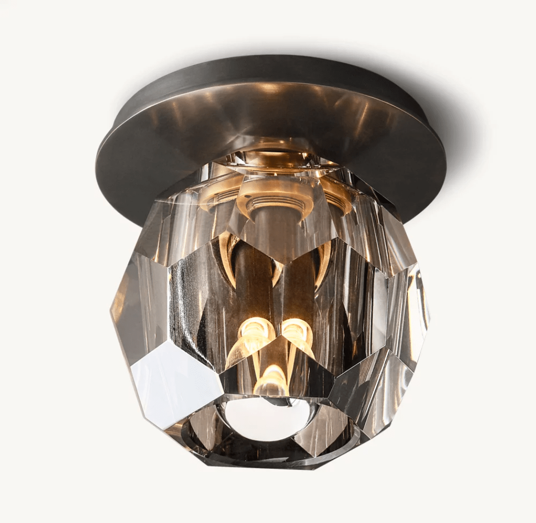 Beula De Smoke Cristal Glass Flushmount - fovolighting