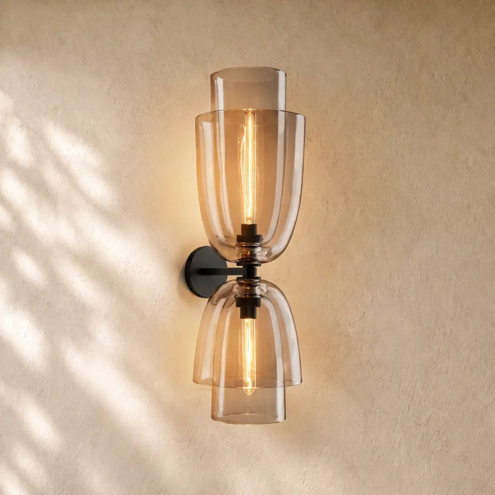 Blum Double Glass Sconce - BRONZE / SMOKE