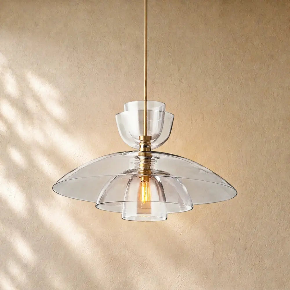 Blum Glass Cloche Grand Pendant - BRASS / CLEAR