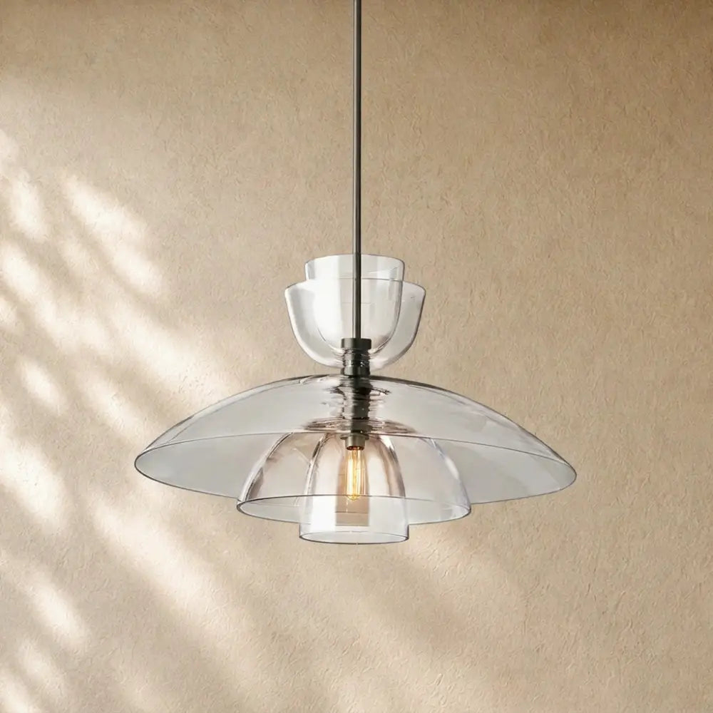 Blum Glass Cloche Grand Pendant - BRONZE / CLEAR