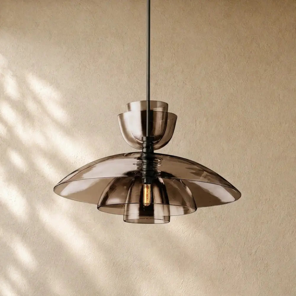 Blum Glass Cloche Grand Pendant - BRONZE / SMOKE