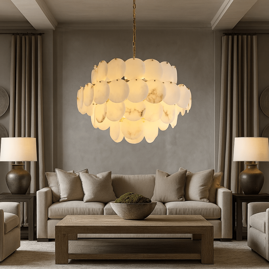 Bordwell Marble Chandelier 31" - fovolighting