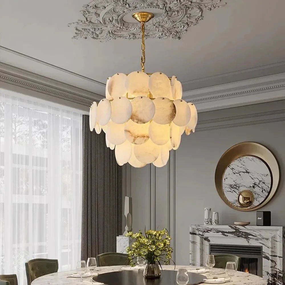 Bordwell Marble Chandelier 31" - fovolighting