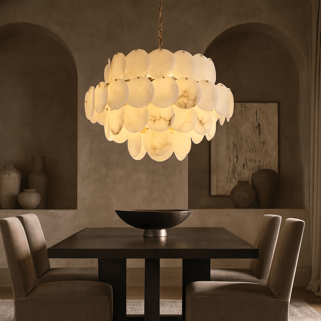 Bordwell Marble Chandelier 31" - fovolighting