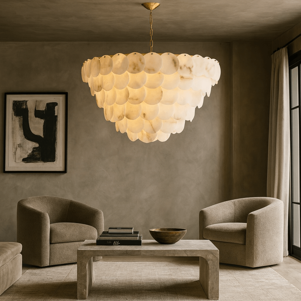Bordwell Marble Chandelier 43" - fovolighting