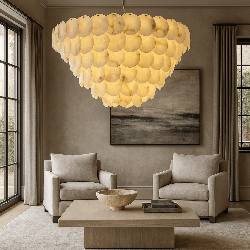 Bordwell Marble Chandelier 43" - fovolighting