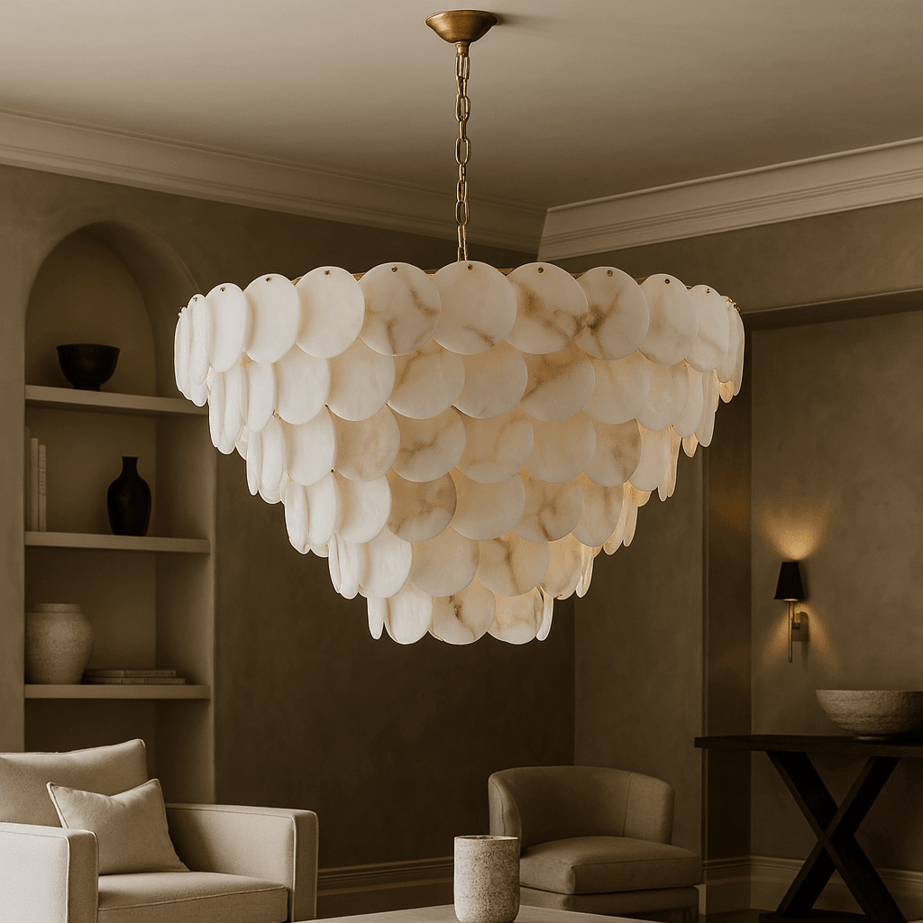 Bordwell Marble Chandelier 43" - fovolighting