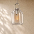 Botanical Cloche Pendant 5’’ 8’’ 10’’ - 5’’ D / Satin Nickel
