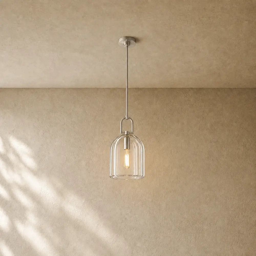 Botanical Cloche Pendant 5’’ 8’’ 10’’ - 8’’ D / Satin Nickel