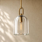 Botanical Cloche Pendant 5’’ 8’’ 10’’ - 5’’ D / Vintage Brass