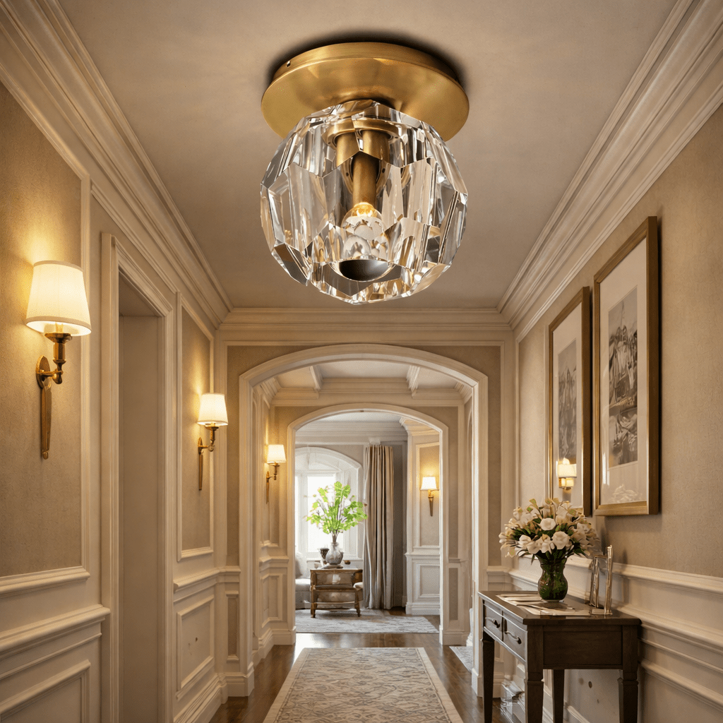 Boule do Cristal Clear Glass Petite Flushmount - fovolighting