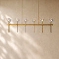 Boulee de Cristal Double Linear Chandelier 60’’ - Clear / Brass