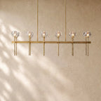 Boulee de Cristal Double Linear Chandelier 60’’ - Clear / Brass