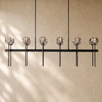 Boulee de Cristal Double Linear Chandelier 60’’ - Clear / Bronze
