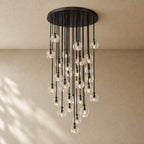 Boulee de Cristal Glass Round Cluster Chandelier - Bronze / 30’’ / Clear