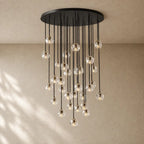 Boulee de Cristal Glass Round Cluster Chandelier - Bronze / 40’’ / Clear