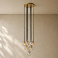 Boulee de Cristal Glass Round Cluster Chandelier - Lacquered Burnished Brass / 14’’ / Smoke