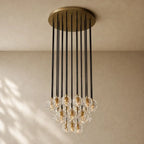 Boulee de Cristal Glass Round Cluster Chandelier - Lacquered Burnished Brass / 19’’ / Smoke