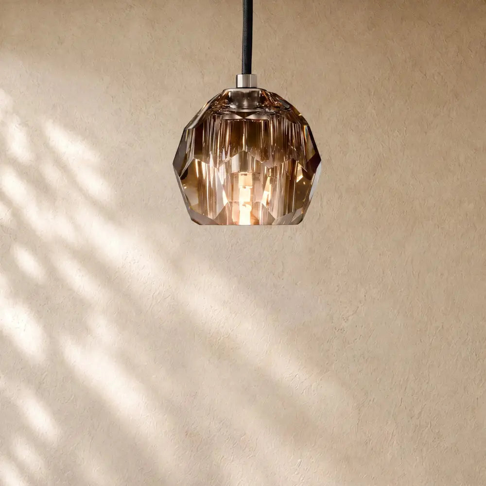 Boulee de Cristal Pendant Light - Polished Nickel / Smoke / Cord