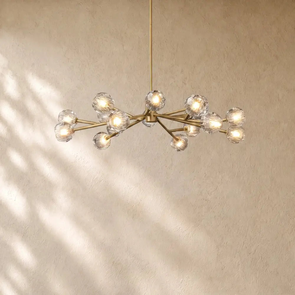 Boulee De Cristal Round Chandelier 24’’ 36’’ 48’’ 60’’ 72’’ - 48’’ / Clear / Brass