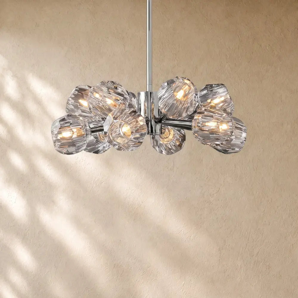 Boulee De Cristal Round Chandelier 24’’ 36’’ 48’’ 60’’ 72’’ - 24’’ / Clear / Nickle