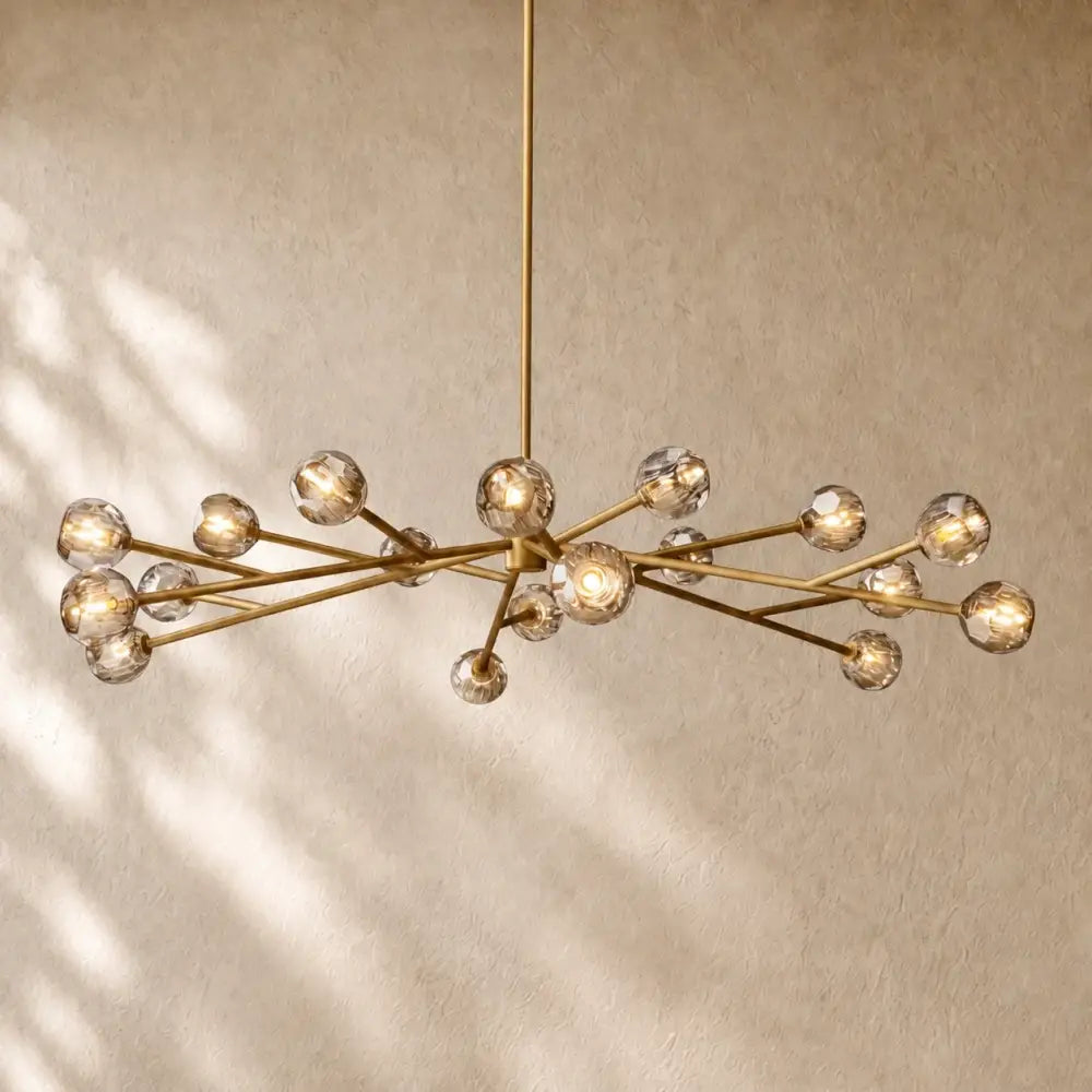 Boulee De Cristal Round Chandelier 24’’ 36’’ 48’’ 60’’ 72’’ - 72’’ / Smoke / Brass