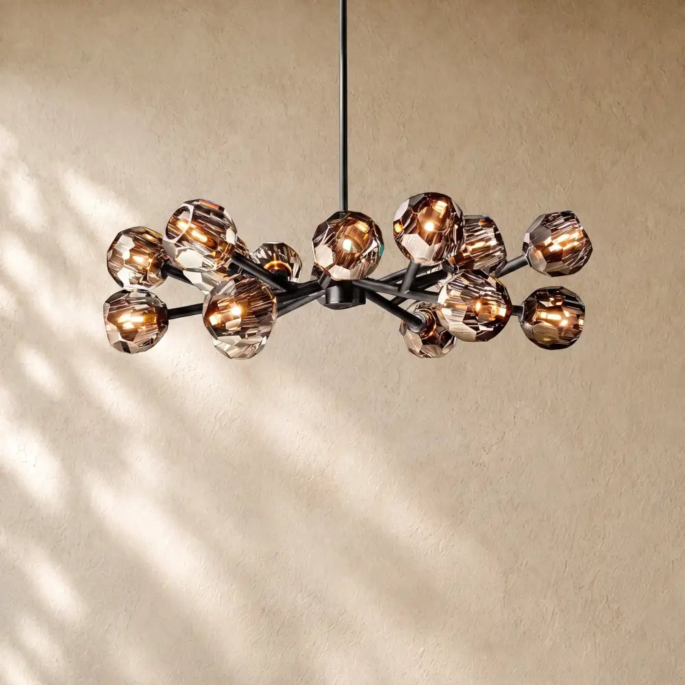 Boulee De Cristal Round Chandelier 24’’ 36’’ 48’’ 60’’ 72’’ - 36’’ / Smoke / Bronze