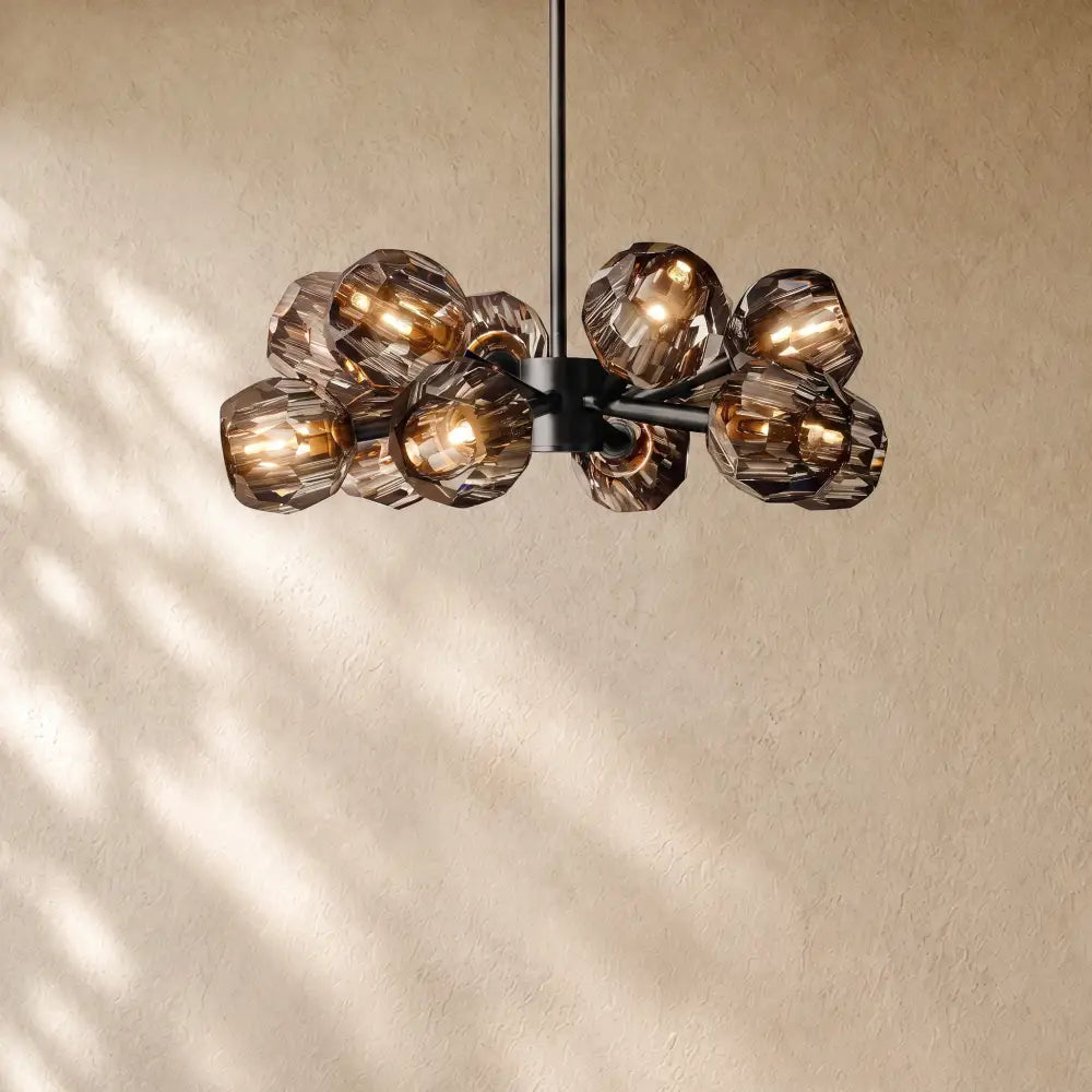 Boulee De Cristal Round Chandelier 24’’ 36’’ 48’’ 60’’ 72’’ - 24’’ / Smoke / Bronze