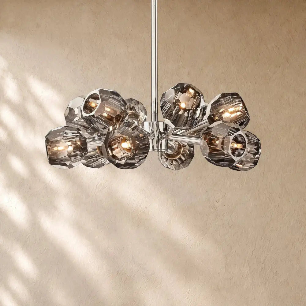 Boulee De Cristal Round Chandelier 24’’ 36’’ 48’’ 60’’ 72’’ - 24’’ / Smoke / Nickle