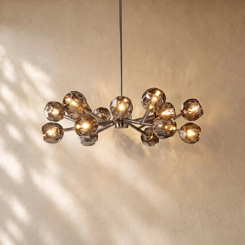 Boulee De Cristal Round Chandelier 24’’ 36’’ 48’’ 60’’ 72’’ - 36’’ / Smoke / Nickle