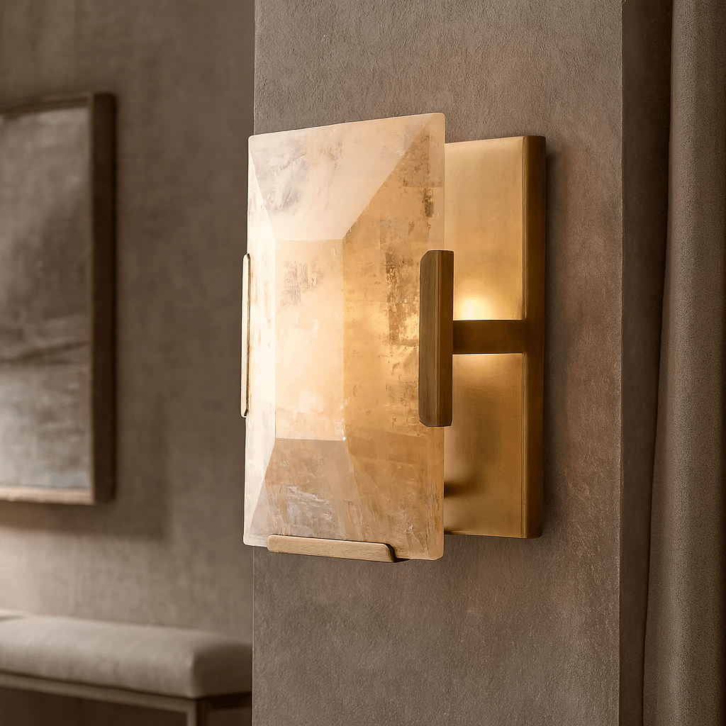 Brookhill Calcite Crystal Wall Sconce - fovolighting
