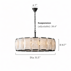 Brookhill Calcite Round Chandelier 31" - fovolighting