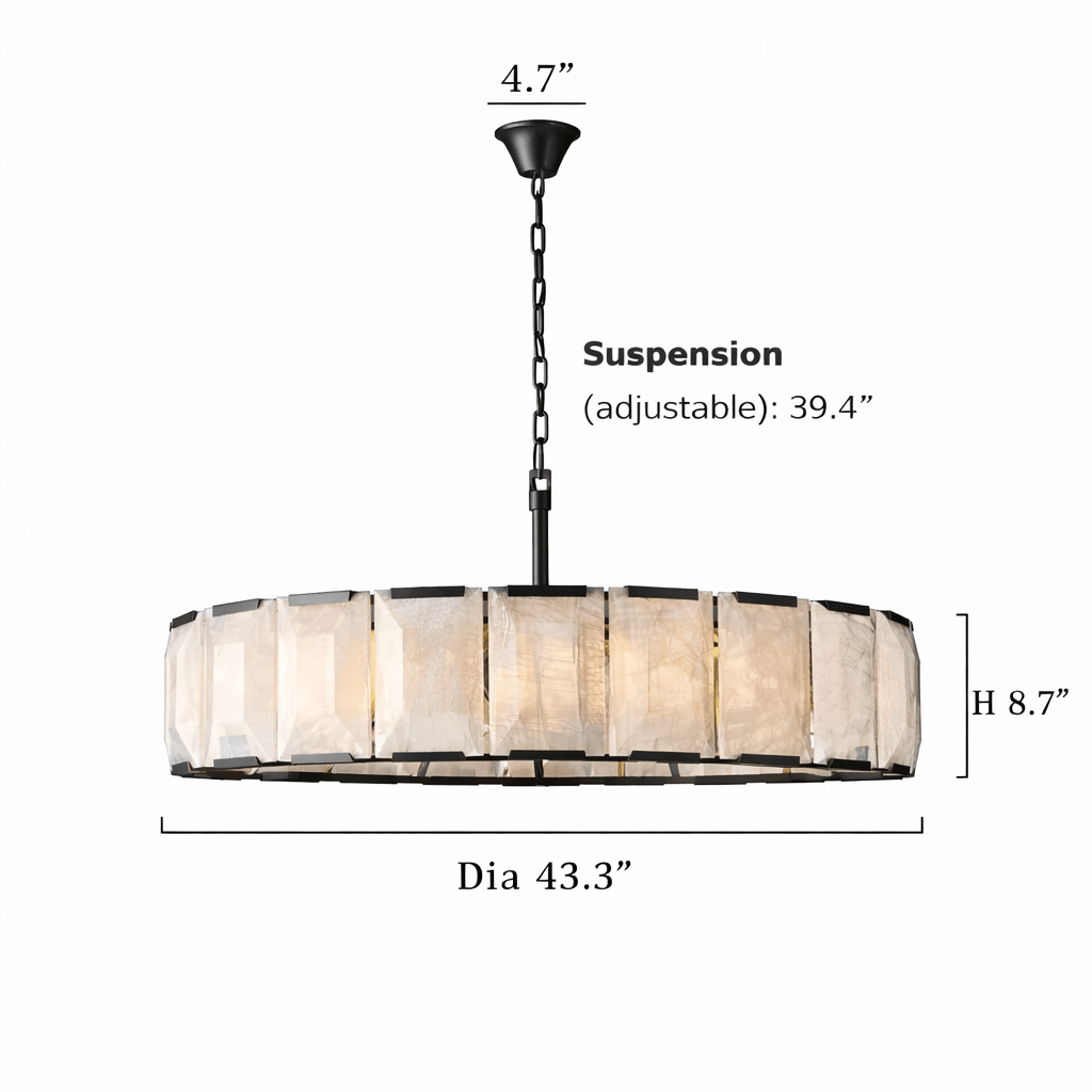 Brookhill Calcite Round Chandelier 43" - fovolighting