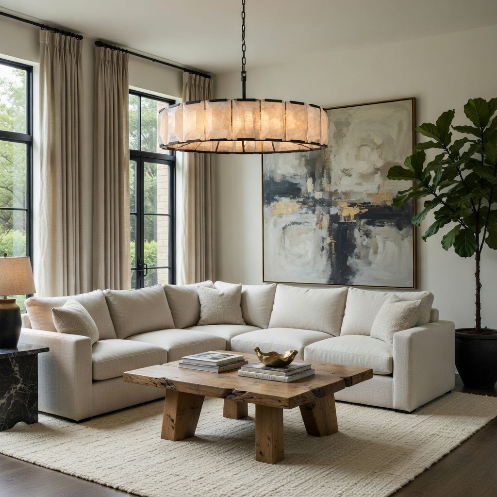 Brookhill Calcite Round Chandelier 43" - fovolighting