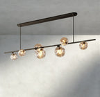 Bubble Clear Glass Linear Chandelier - fovolighting