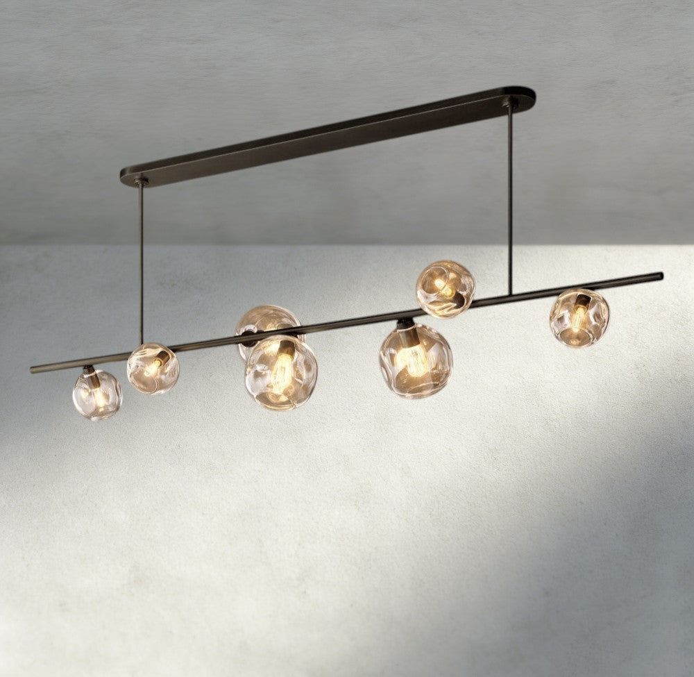 Bubble Clear Glass Linear Chandelier - fovolighting