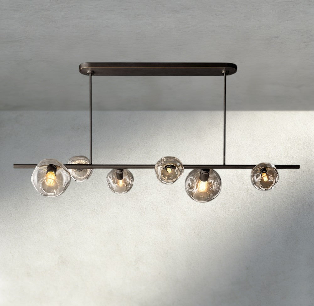 Bubble Clear Glass Linear Chandelier - fovolighting